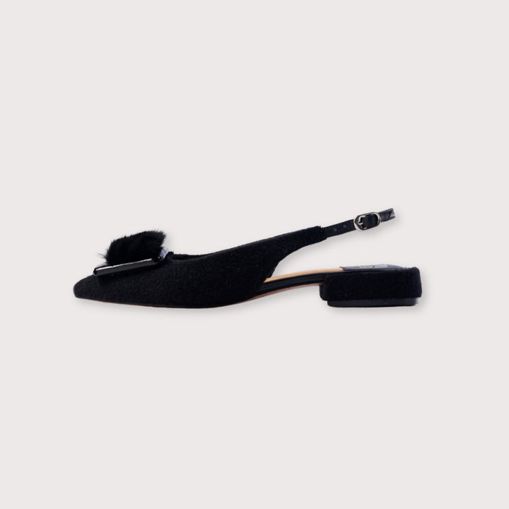 Roya Slingback Black by Cornelio Borda at White Label Project