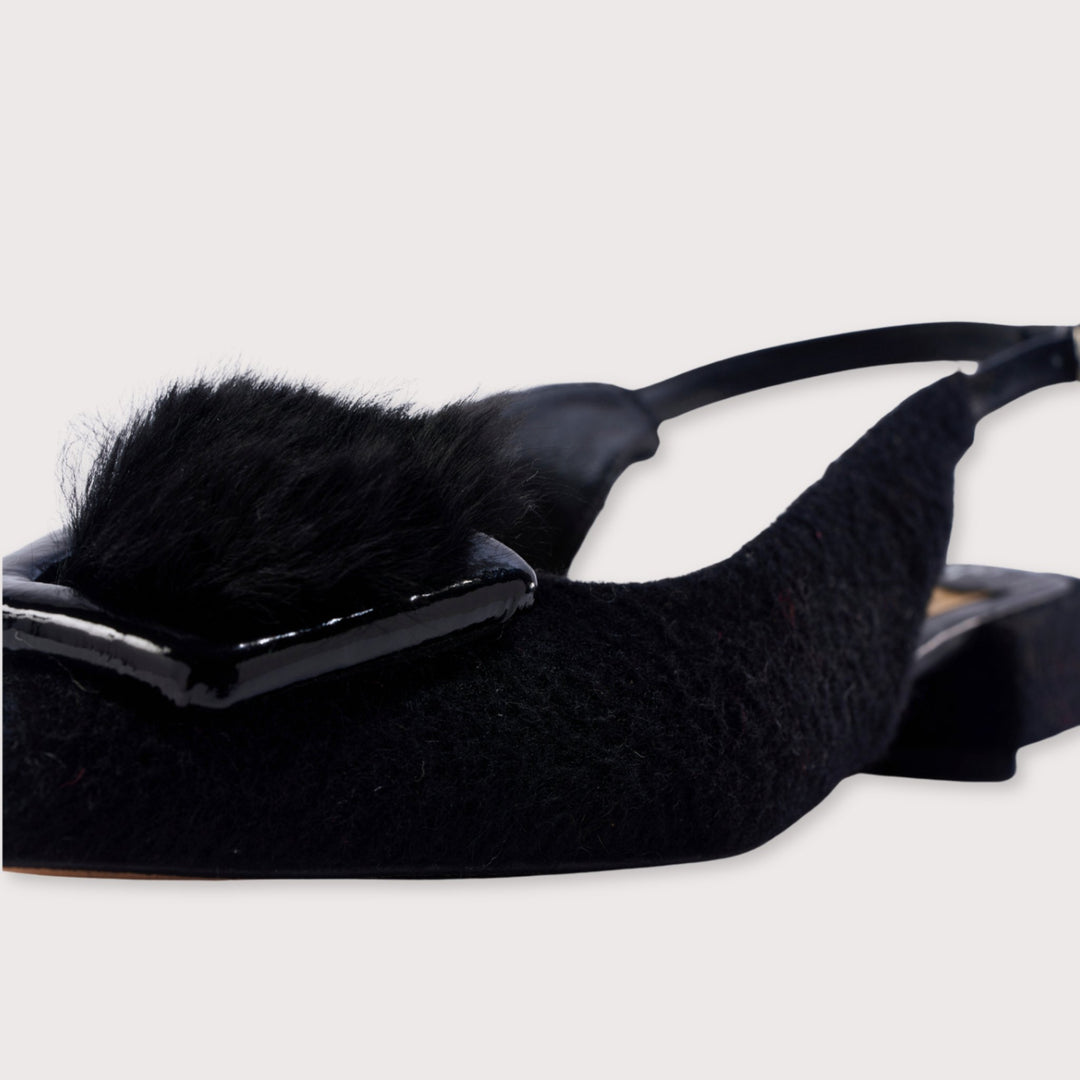 Roya Slingback Black by Cornelio Borda at White Label Project