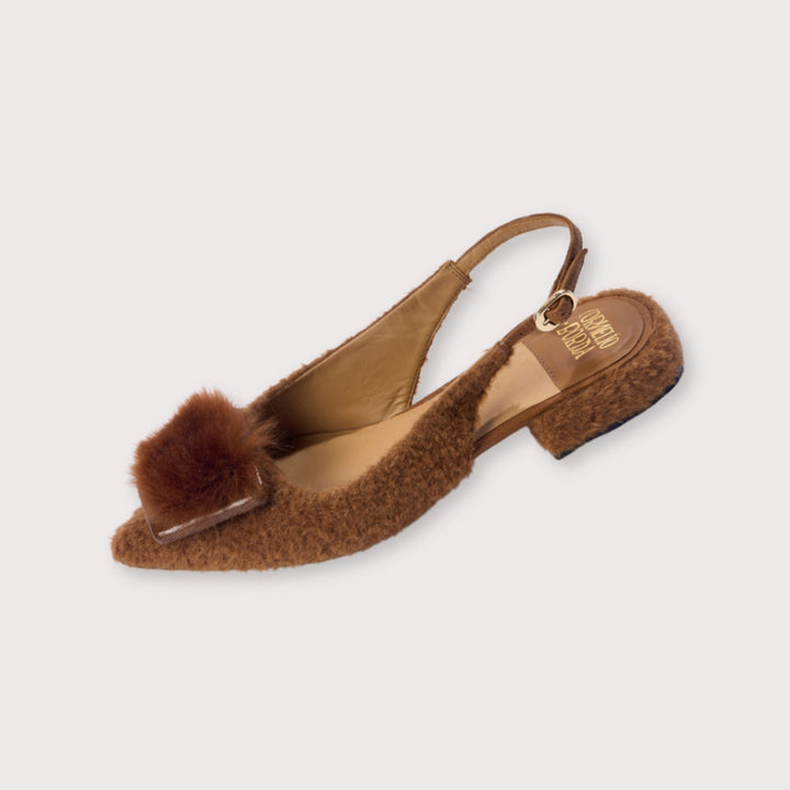 Roya Slingback Caramel by Cornelio Borda at White Label Project