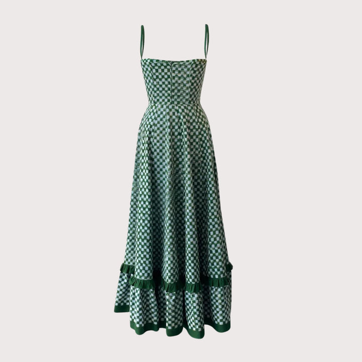 Checkmate Dress - Green by De Castro at White Label Project