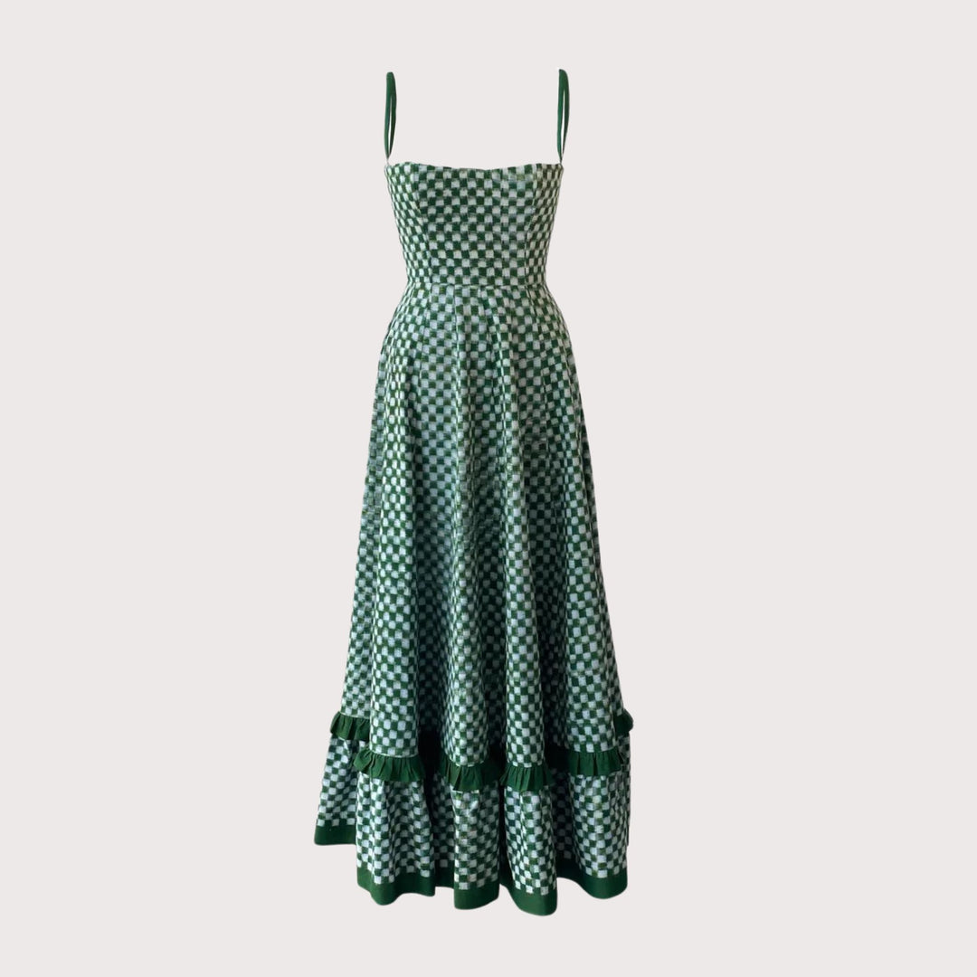 Checkmate Dress - Green by De Castro at White Label Project