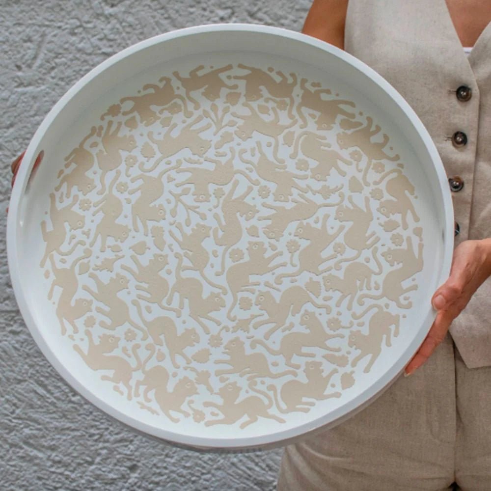 Beige Ocelot Tray by Ensamble Artesano at White Label Project