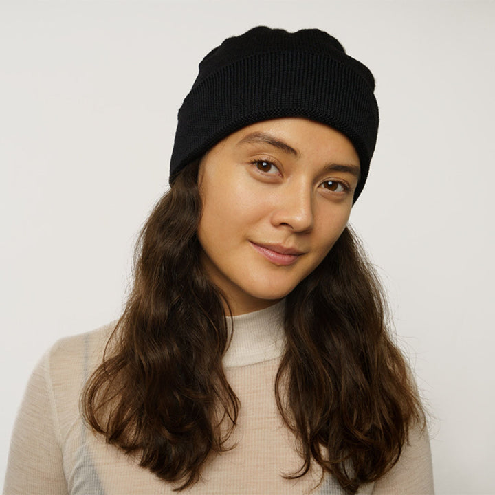 Alpaca Wool Beanie - Black by Folkdays at White Label Project