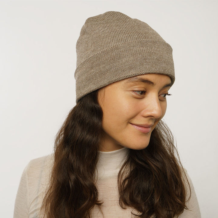 Alpaca Wool Beanie - Taupe by Folkdays at White Label Project