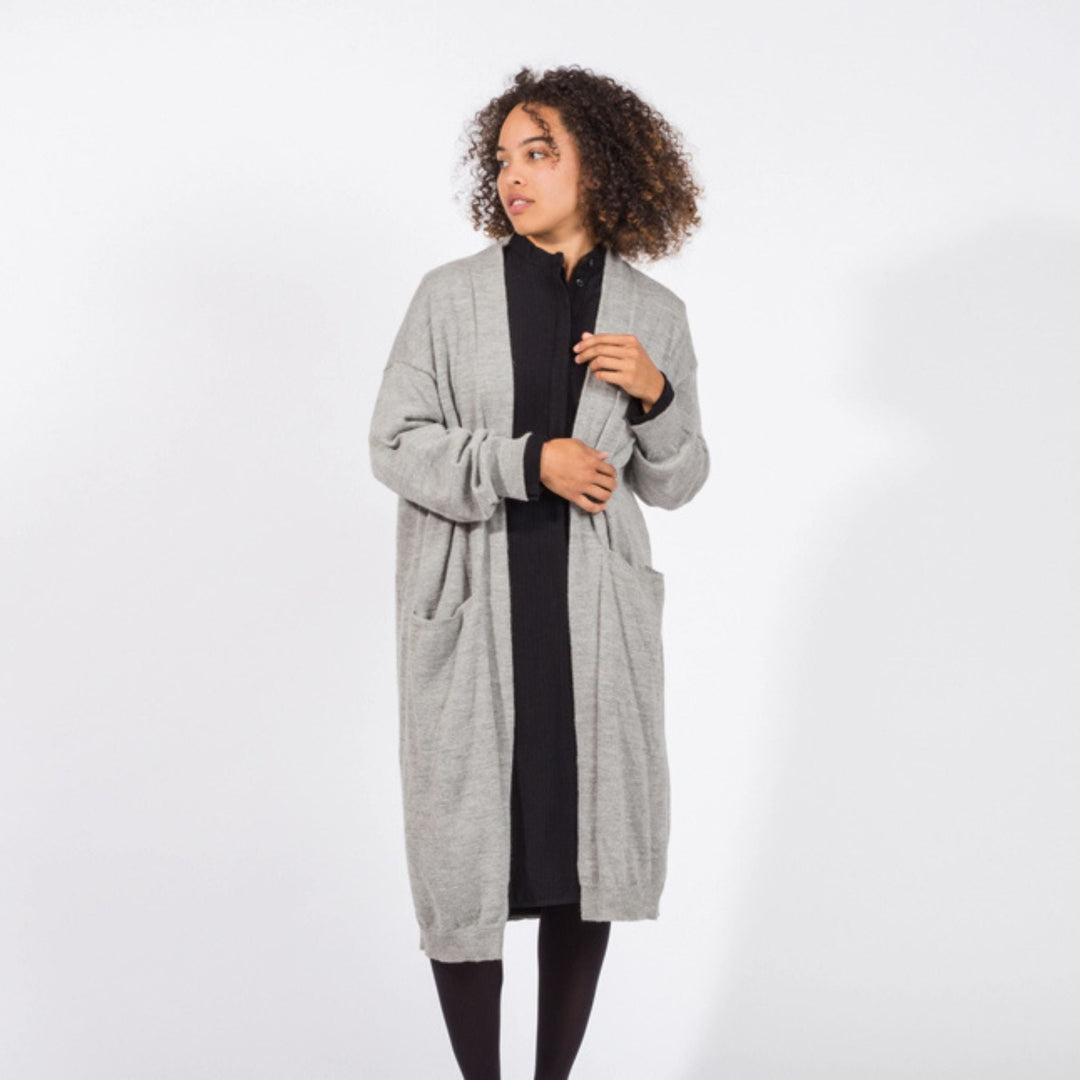 Eva Knitted Cardigan - Grey by Folkdays at White Label Project