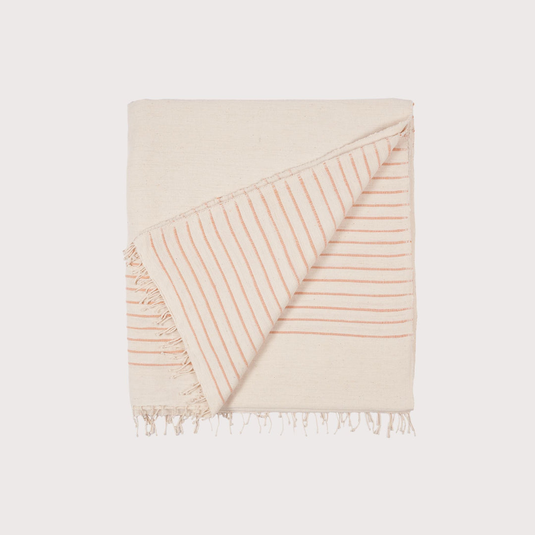 Hand - Woven Picnic Blanket - Beige/Orange by Folkdays at White Label Project