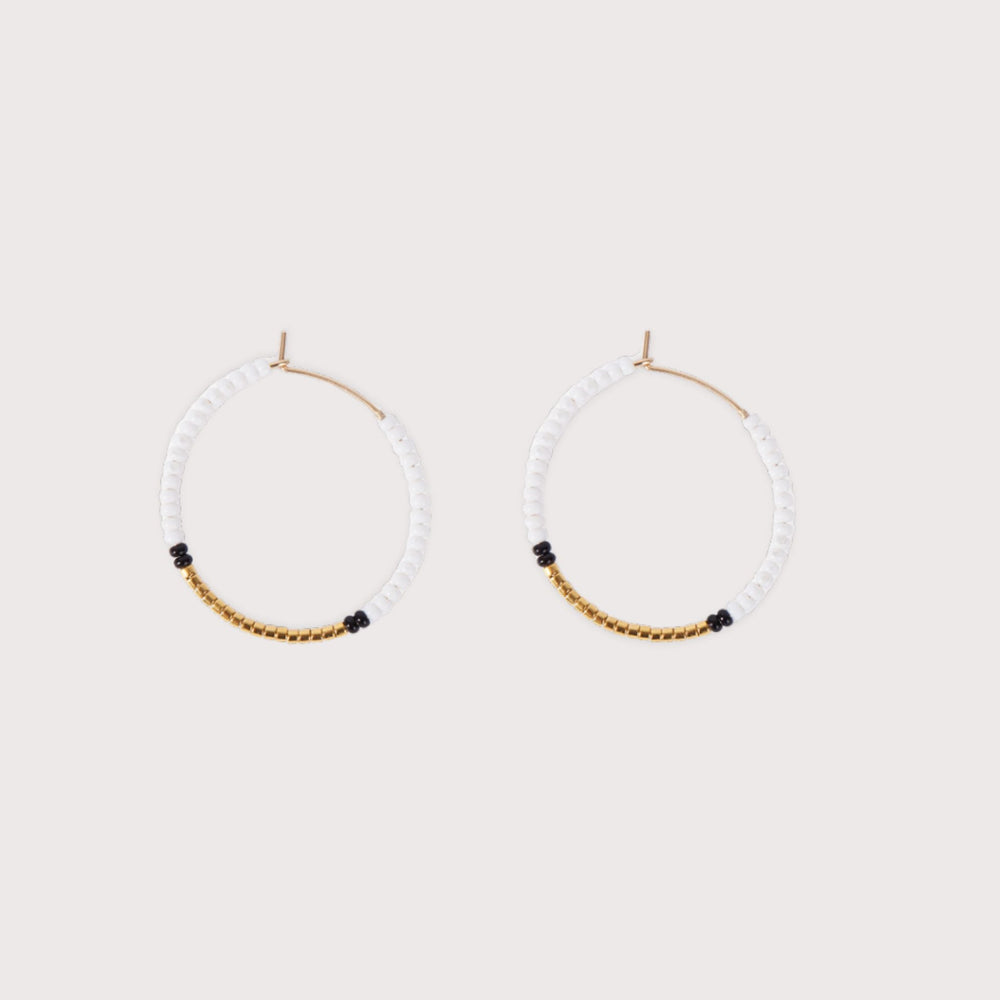 Hoops Glass Beads - Gold/Black by Folkdays at White Label Project