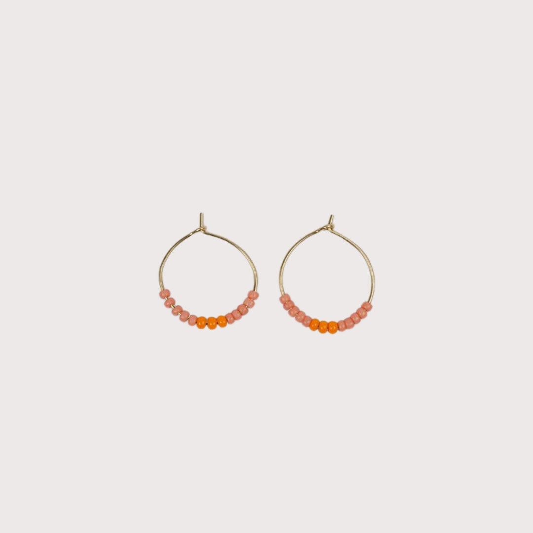 Hoops Glass Beads - Pink/Orange by Folkdays at White Label Project