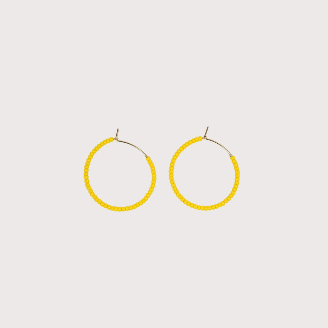 Hoops Glass Beads - Yellow by Folkdays at White Label Project