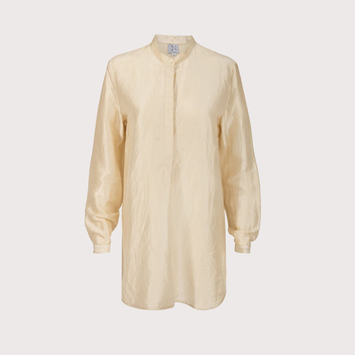 Sothy Silk Blouse - Beige by Folkdays at White Label Project