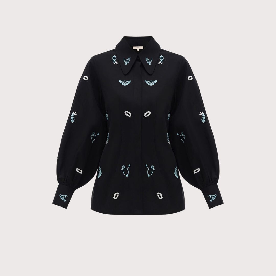 Afiia Embroidered Shirt by Gunia Project at White Label Project