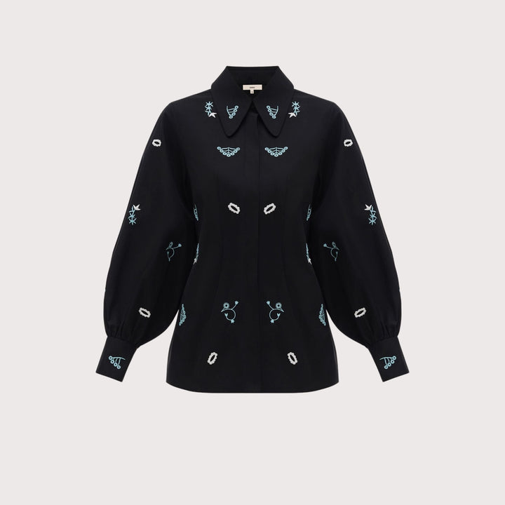 Afiia Embroidered Shirt by Gunia Project at White Label Project