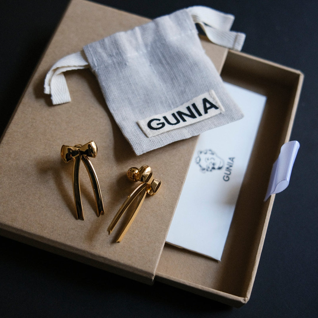 Bow Earrings - Gold by Gunia Project at White Label Project