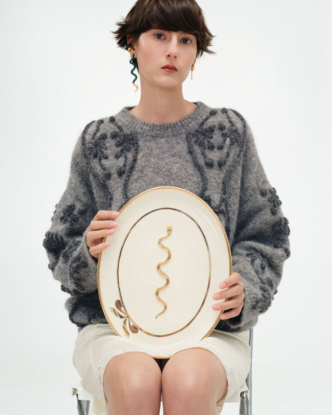 Flowers Sweater - Grey by Gunia Project at White Label Project