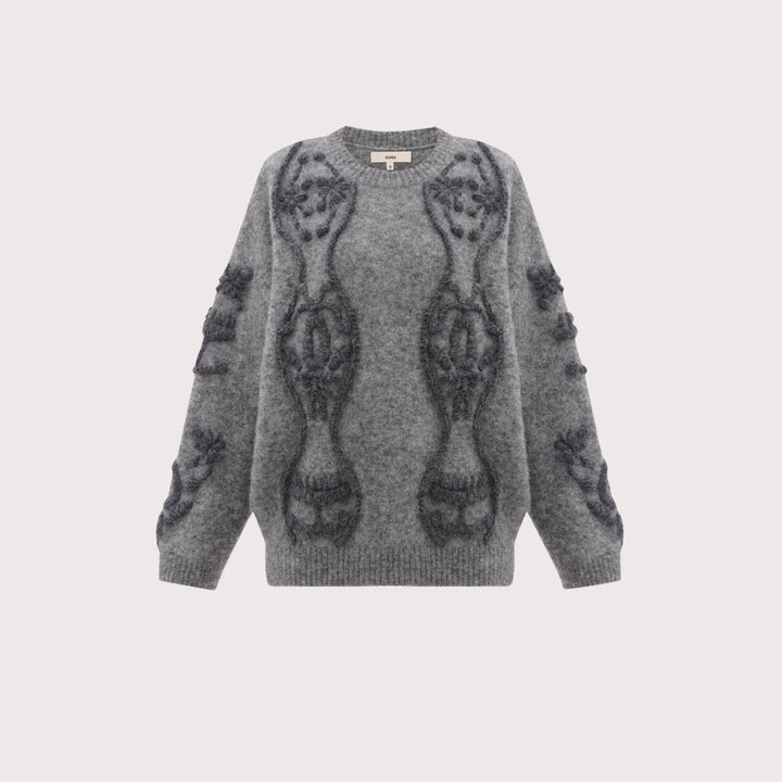 Flowers Sweater - Grey by Gunia Project at White Label Project