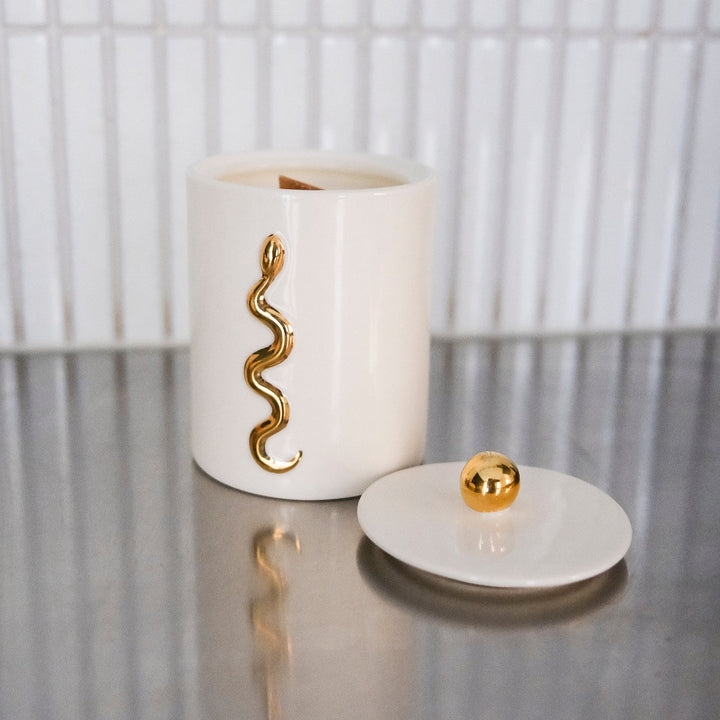 Serpent Glass Candle Milk by Gunia Project at White Label Project