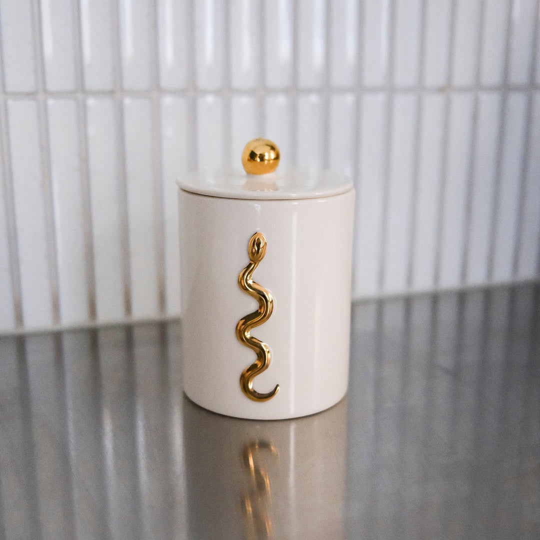 Serpent Glass Candle Milk by Gunia Project at White Label Project