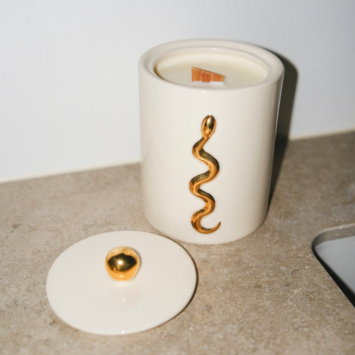 Serpent Glass Candle Milk by Gunia Project at White Label Project