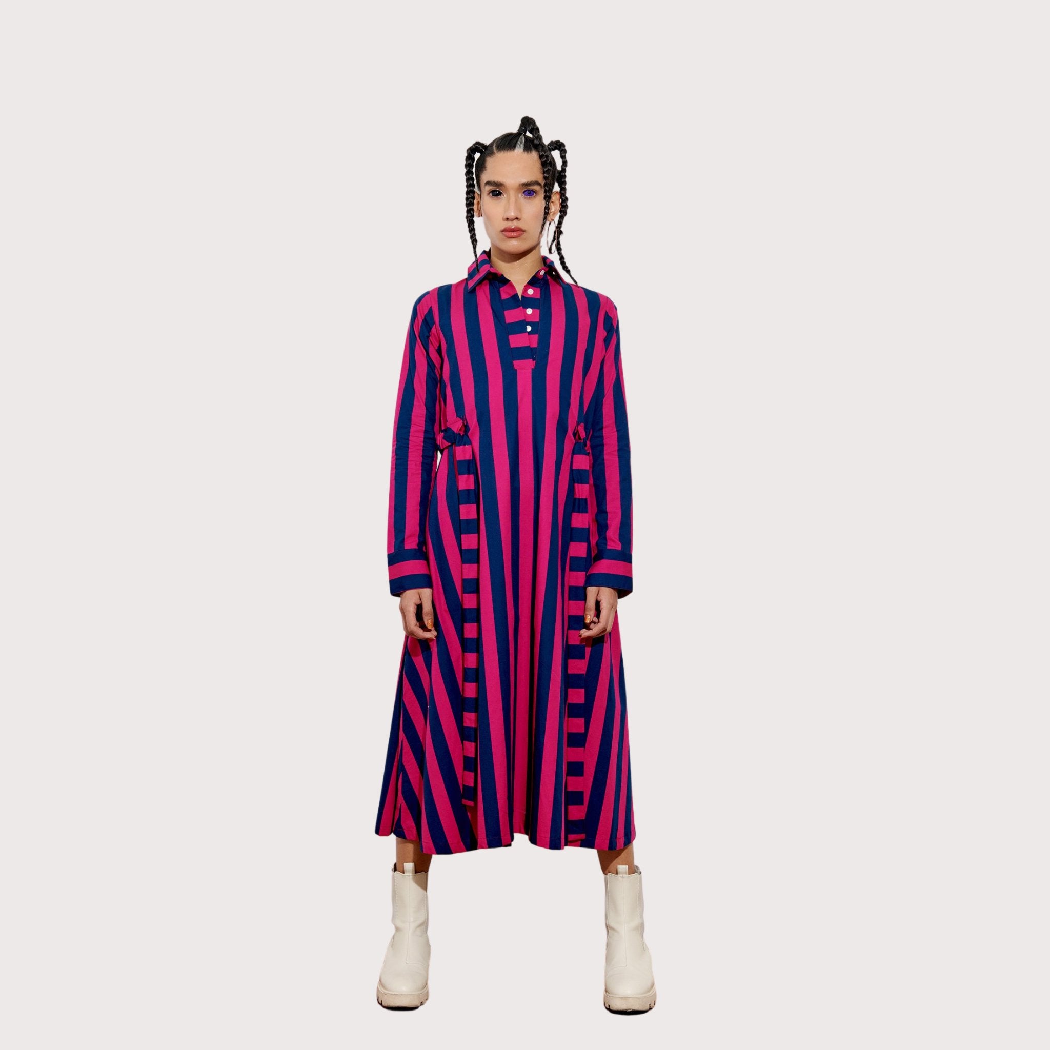 K Dress - Fuchsia/Blue by Maqu at White Label Project