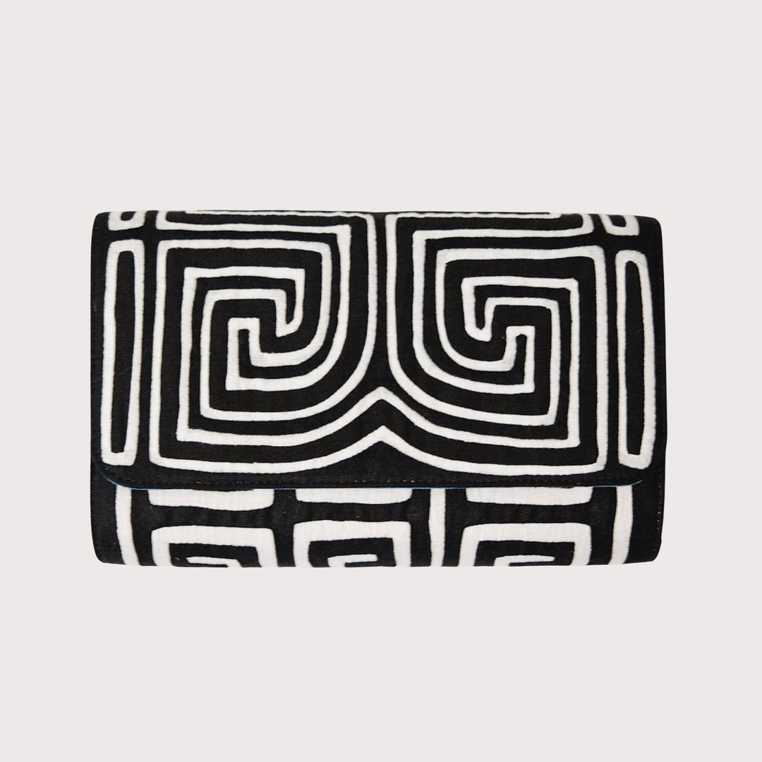 Black White Kuna Clutch by Mola Sasa at White Label Project