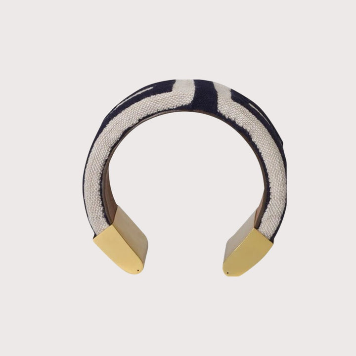 Sendero Kuna Bangle - White / Navy by Mola Sasa at White Label Project