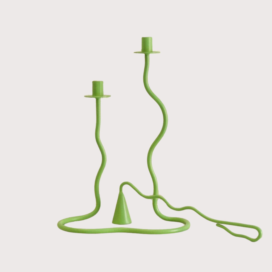 Waves Candleholder & Snuffer - Green by Nada Duele at White Label Project