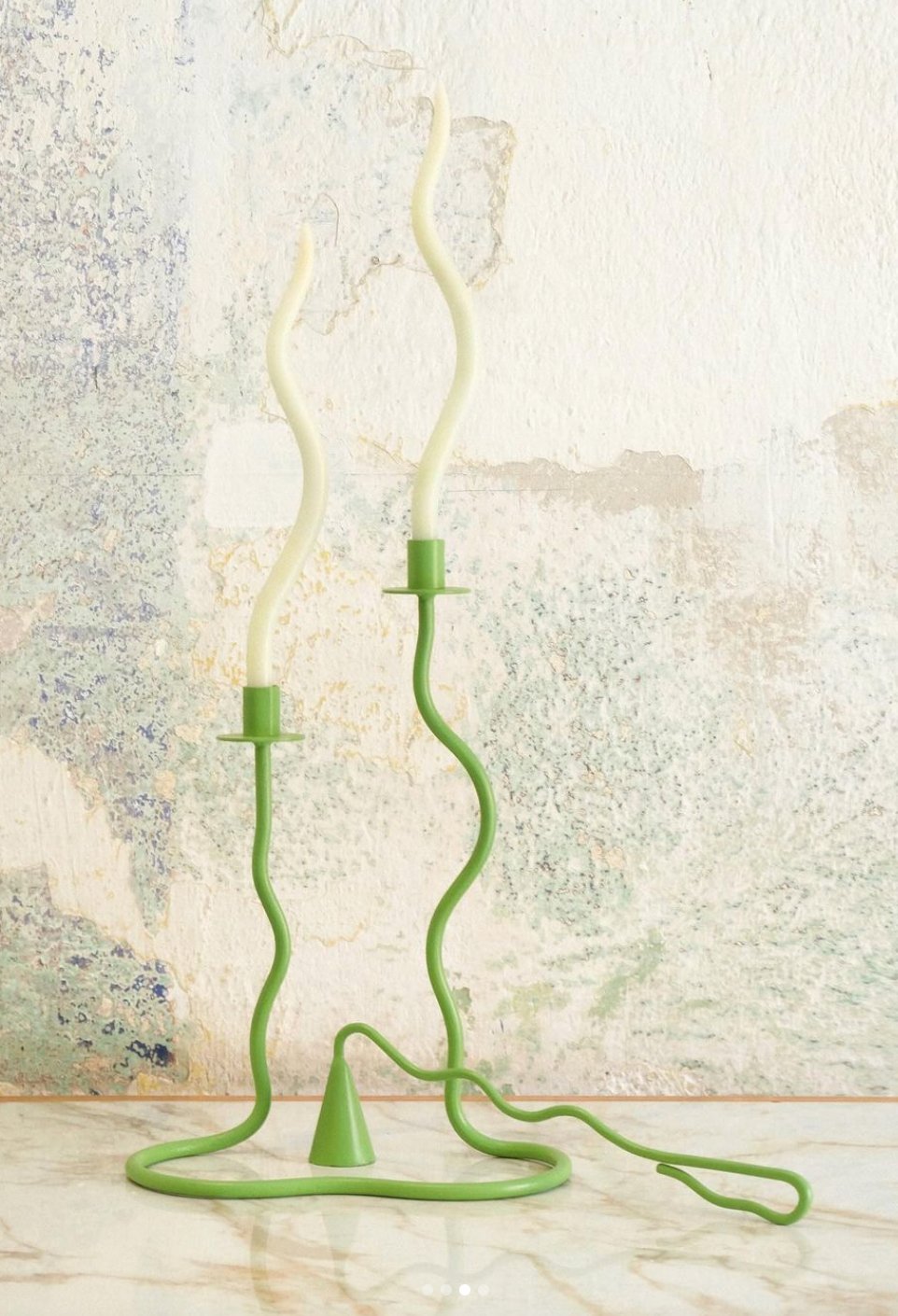 Waves Candleholder & Snuffer - Green by Nada Duele at White Label Project