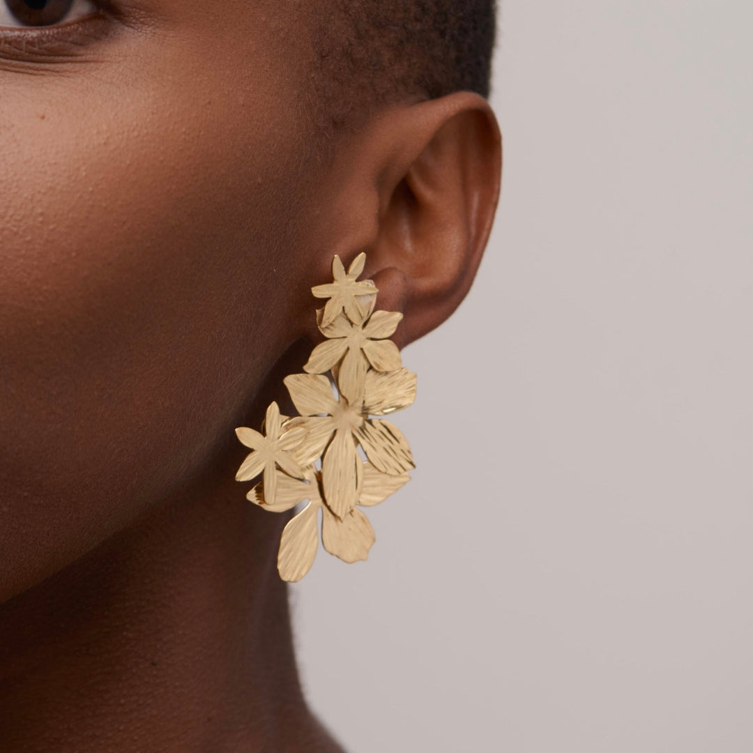 Biwa Flower Earrings by NBO at White Label Project