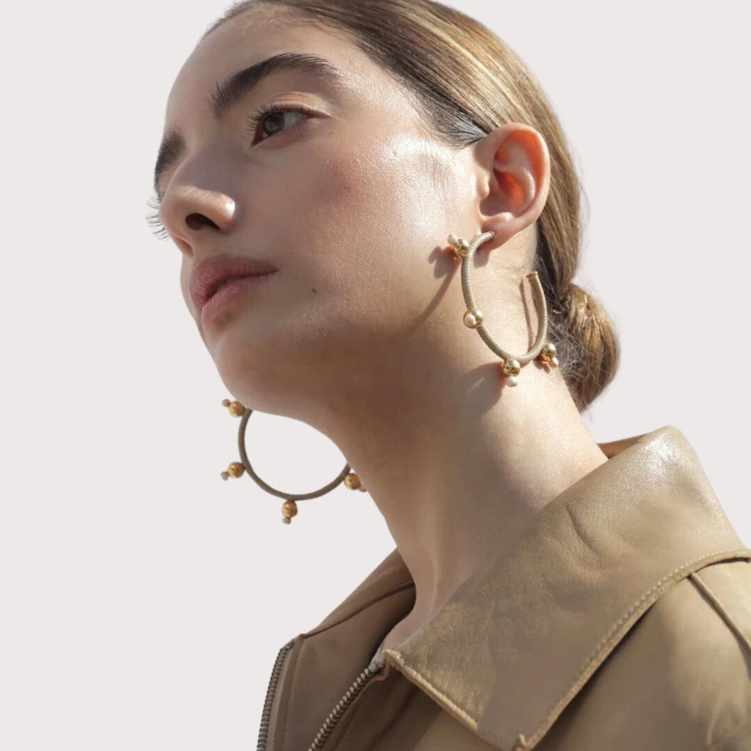 Ouroboros Earrings — Beige by Pichulik at White Label Project