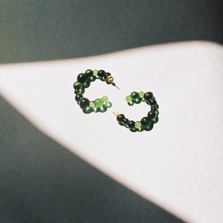 Media Luna Earrings - Dark Green by Studio Conchita at White Label Project