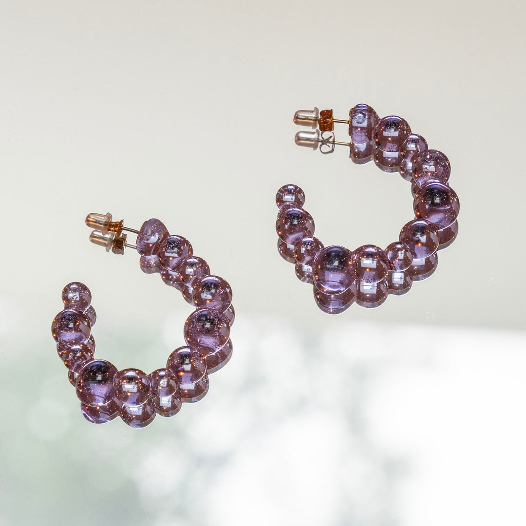 Media Luna Earrings — Lilac by Studio Conchita at White Label Project