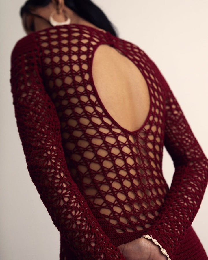 Heliconia Dress - Burgundy by The Sake Project at White Label Project