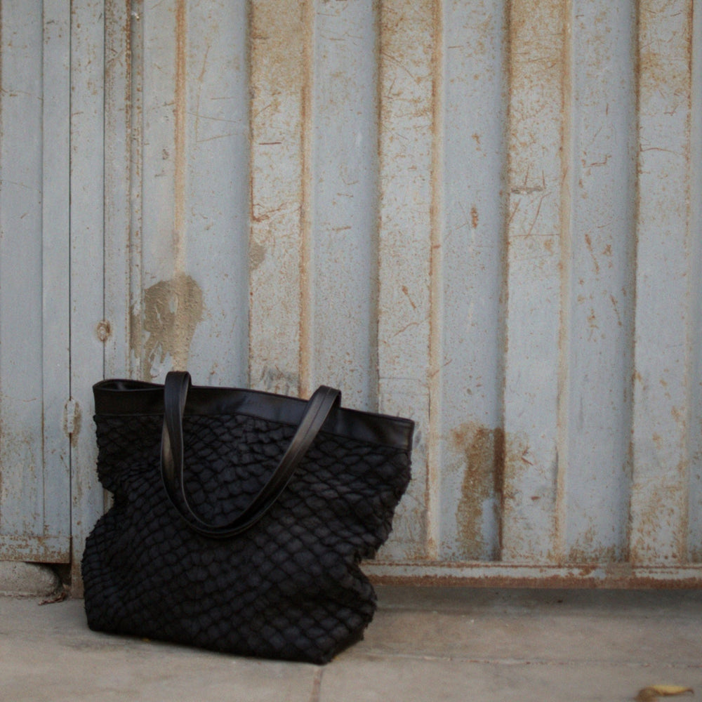 Mango Paiche Tote Bag by The Sake Project at White Label Project