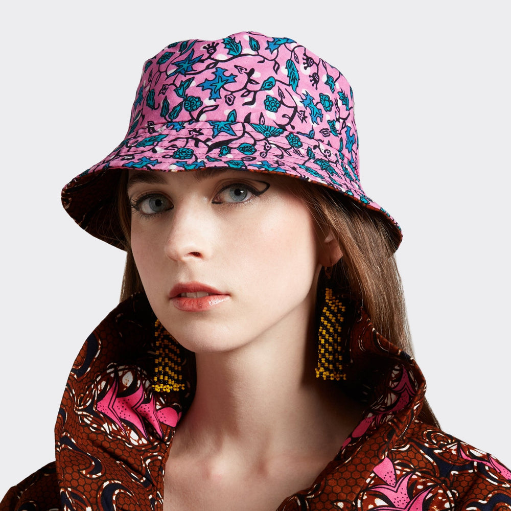 Reversible Bucket Hat Wild Turmeric by Endelea at White Label Project